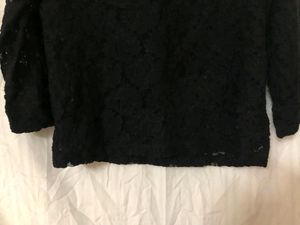 Casual Regular Sleeve Black Top