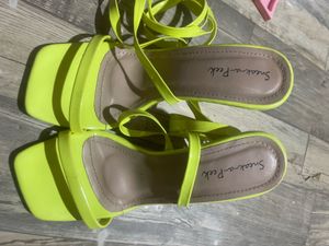 Neon Strappy Stilettos with Tie-Up
