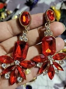 Red Gemstone Earrings