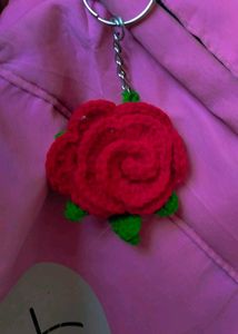 Rose Crochet Keychain