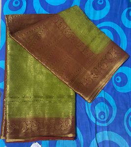 Beautiful Silk Saree - Pista Green + Maroon