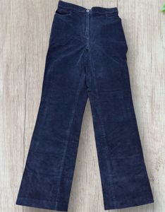 Navy Blue velvet Flared Pants
