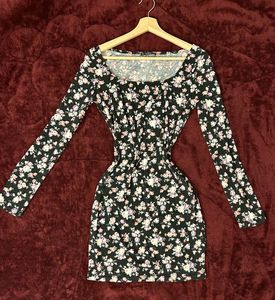 Floral Long Sleeve Mini Dress
