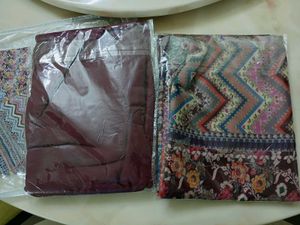 Floral Maroon Multi Colour Muslin Material