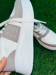 Stylish White &amp; Grey Sneakers