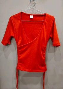 Red Wrap Top