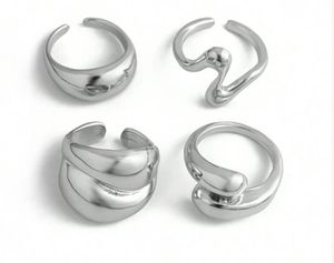 Silver Plated Set of 4 Stackable Finger Rings🫶🏻
