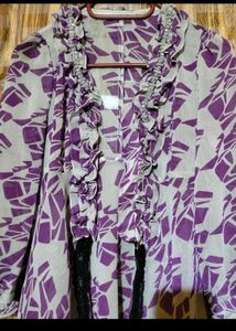 Printed Open See Through Top