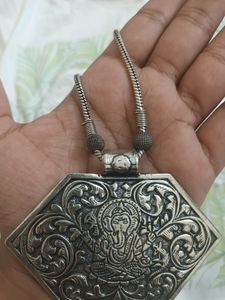 Oxidized German Silver Ganesha Necklace