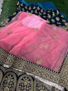 New Bridal Teal blue lehenga Unstitched