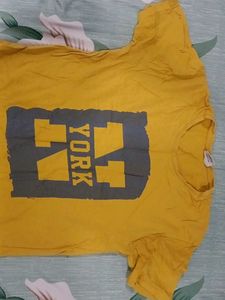 Yellow 'NY' Graphic Tee