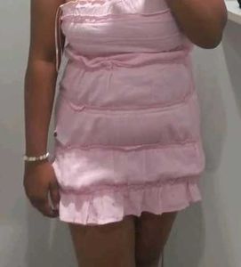 Pink One Shoulder Dress