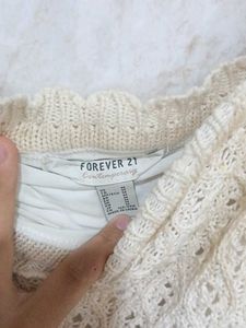 Cream Crochet Mini Dress