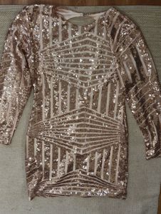 Golden Sequin Bodycon  Dress