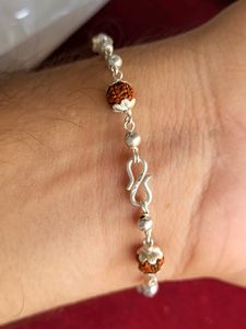 Silver Rudraksh Trendy Rakhi / Bracelet