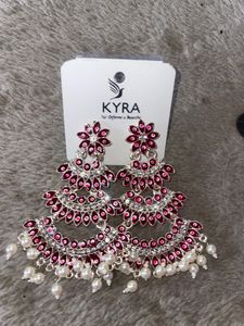 Expensive Silver With Pink Gemstones Earrings