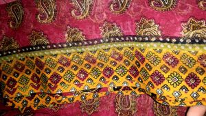 Red Paisley Dress Material