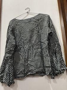 Black Bell Sleeves Top