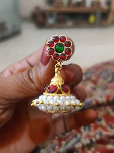 South Indian Kemp Jhumka With Stud - Big
