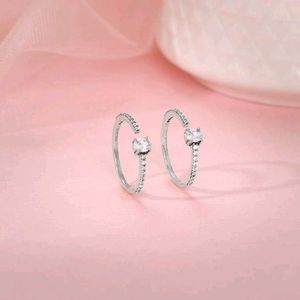 Real 925 Silver Oxidised Diamond Toe Rings