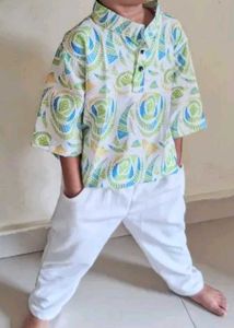 Cute Patterned Shirt & Pants Set