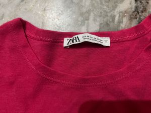 Zara Cropped Boxy Tee - Bright Pink