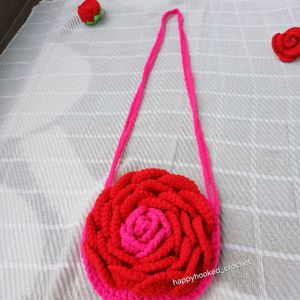 Crochet Rose Sling Bag
