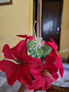 Red Artificial Flower with Pot (2)