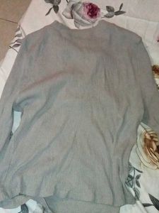 Studio Gray Ribbed Zip-Up Top