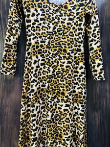 CBeautiful Animal Print Dress Cotton Polyester Fe