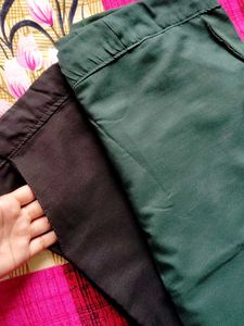 Black &amp; Green Casual Pants