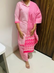 Full Pink Dress With Dhupatta