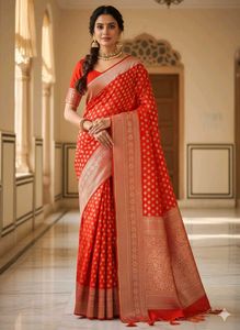 Elegant Red Banarasi Saree