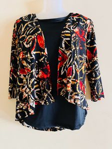 Designer Plus Size Top With Attach Jacket
