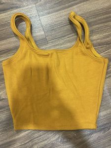 Mustard Crop Tank Top