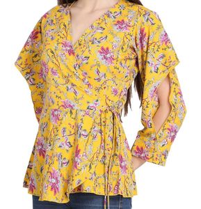 3xl Floral Wrap Top