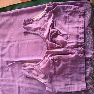 🛍️Lavender Rubber Print Saree⭐⭐⭐⭐⭐