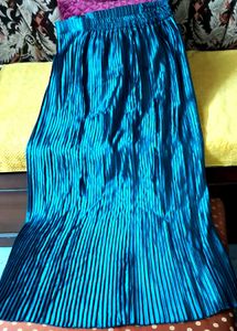 Blue Pleated Skirt