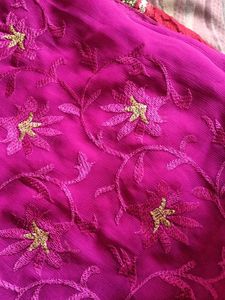 Totally New Saree Red And Purple