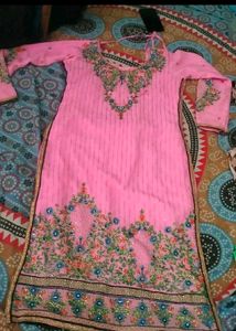 Pink Embroidered Kurti