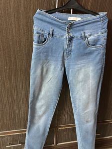 High-Waisted Denim Jeans