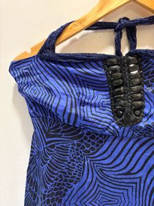 Blue Halter Mini Dress