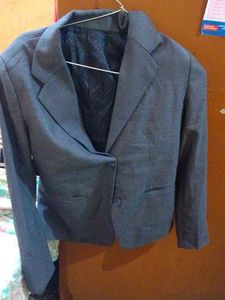 Gray Cropped Blazer
