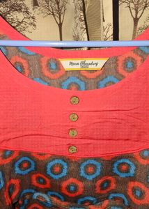 Feeding Ankle length Frock with Tie.