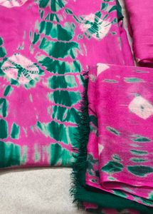 bandhni tie and dye Pink &amp; Green Dress