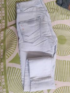 Men&#39;s Grey White Classic Jeans