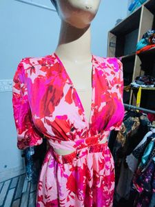 Floral Cutout Midi Dress