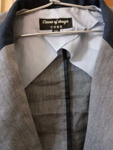Grey Blazer with Navy Trim
