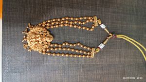 Traditional 3 Layer Golden Lakshmi Choker Necklace