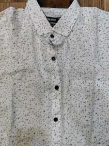 White Patterned Dress Shirt - Long Sleeve